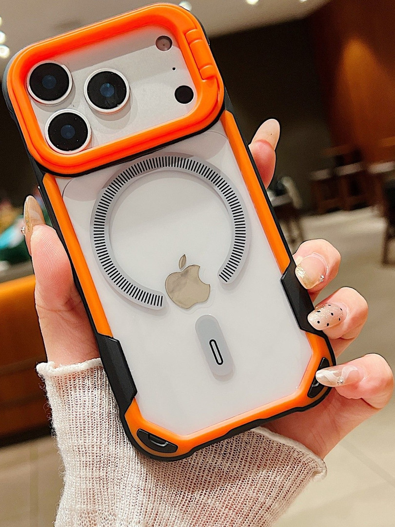 Luxury Kase iPhone 17 Pro Shockproof Transparent Cover Rotating Kickstand Ring